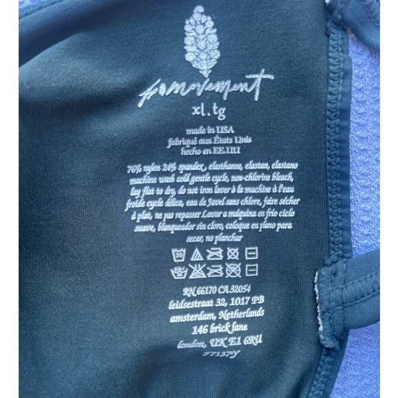 Free People FP Movement Good Karma Runsie Green Romper F7137Y Size XL $78 - Picture 4 of 4